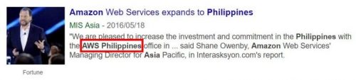 Amazon AWSサービスをフィリピンでもスタート（2016年）