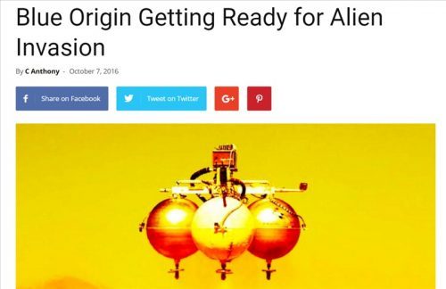 Blue Origin Getting Ready for Alien Invasion (ブルーオリジンは、エイリアン侵略のための準備をしている。)