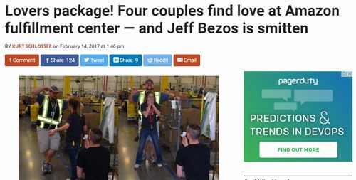 Lovers package! Four couples find love at Amazon fulfillment center — and Jeff Bezos is smitten